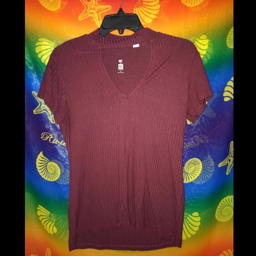 Maroon top